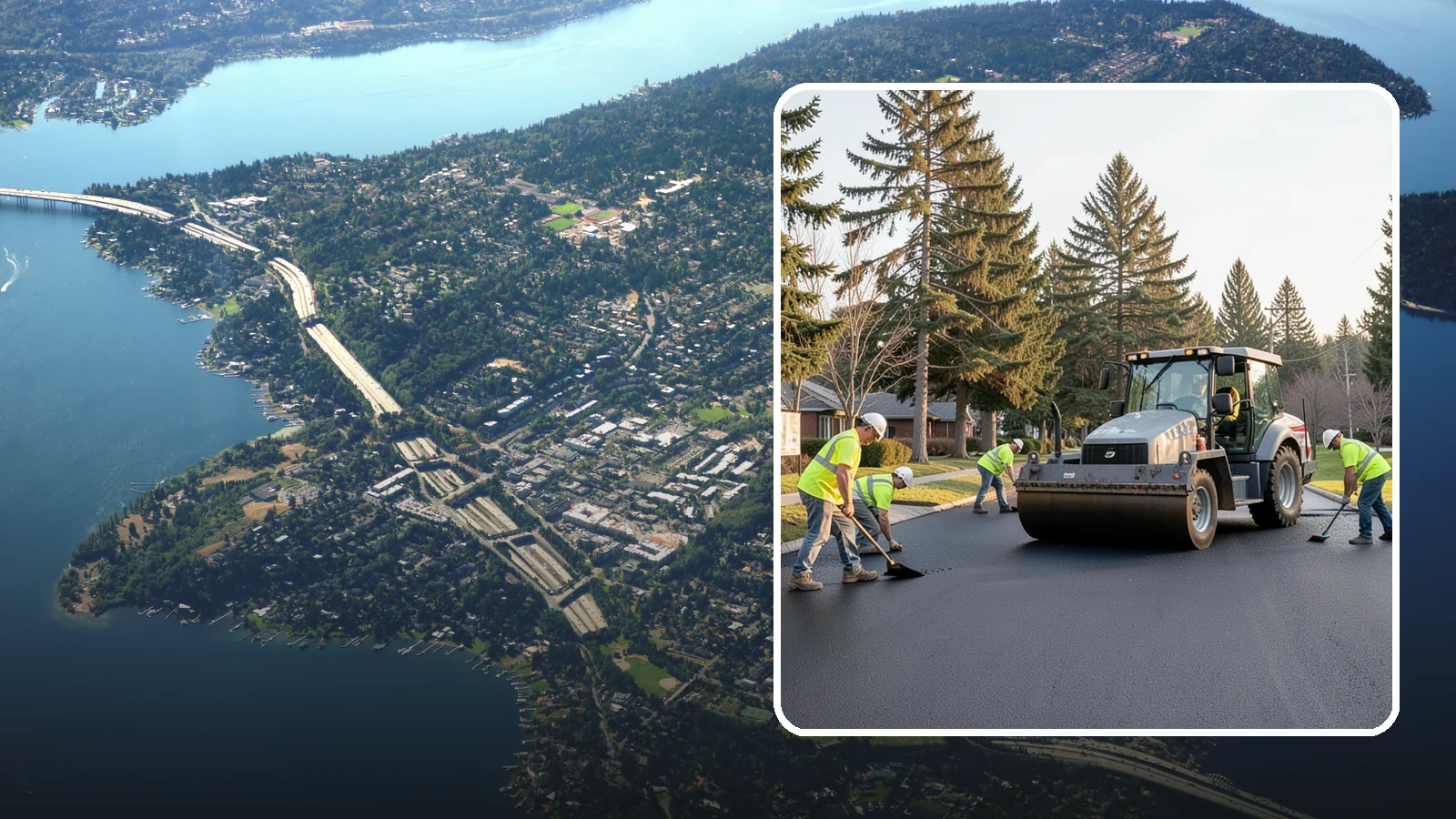 Asphalt Overlay in Mercer Island, King County, WA - Asphalt overlays that extend pavement life across streets, lots, and trails without full reconstruction.