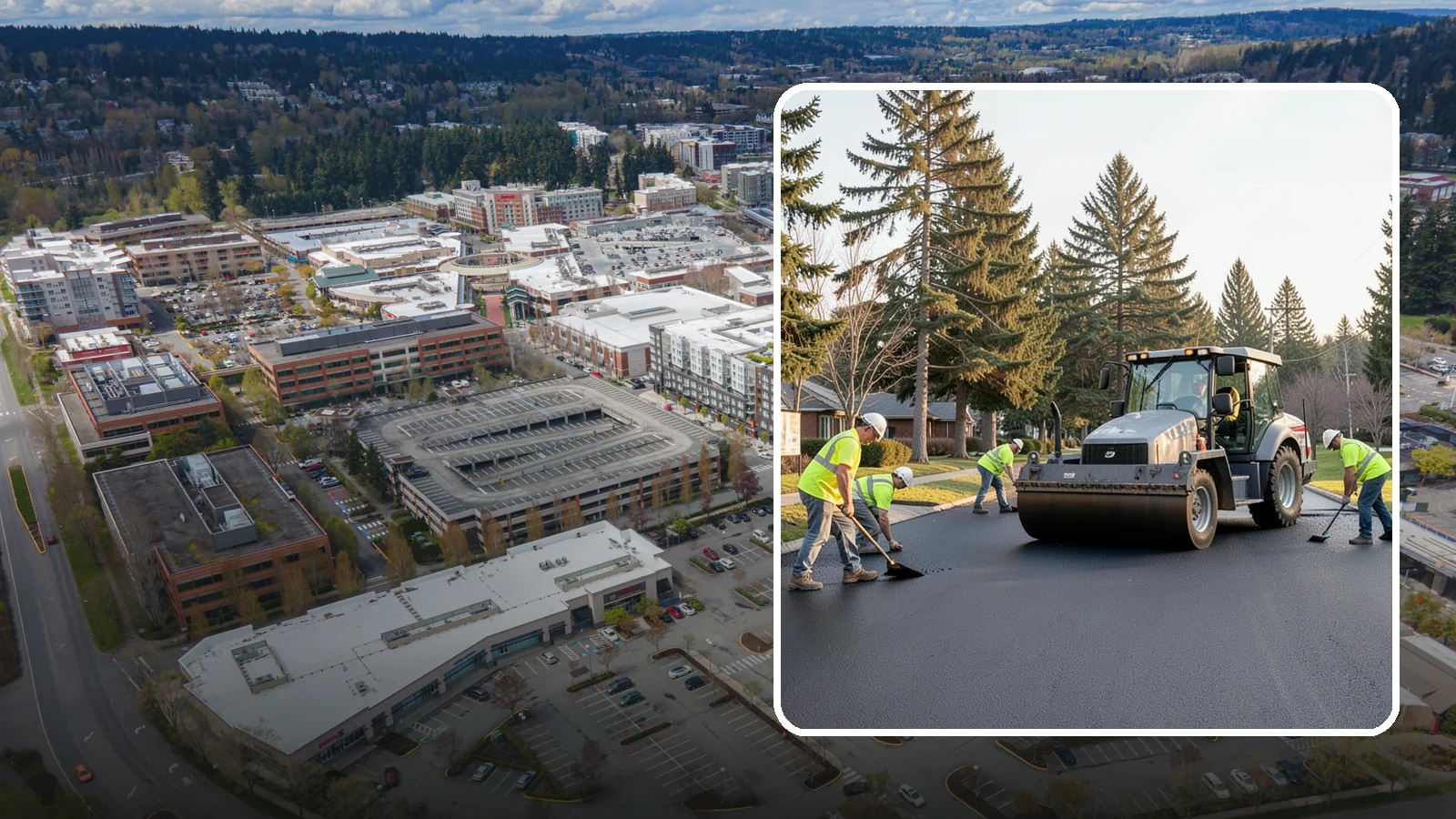 Asphalt Overlay in Redmond, King County, WA - Asphalt overlays that extend pavement life across streets, lots, and trails without full reconstruction.