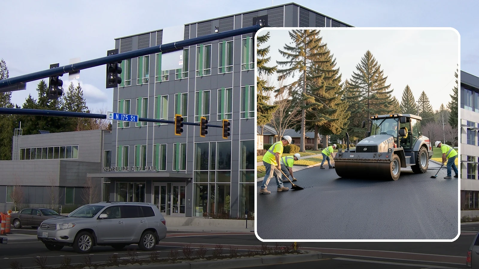 Asphalt Overlay in Shoreline, King County, WA - Asphalt overlays that extend pavement life across streets, lots, and trails without full reconstruction.