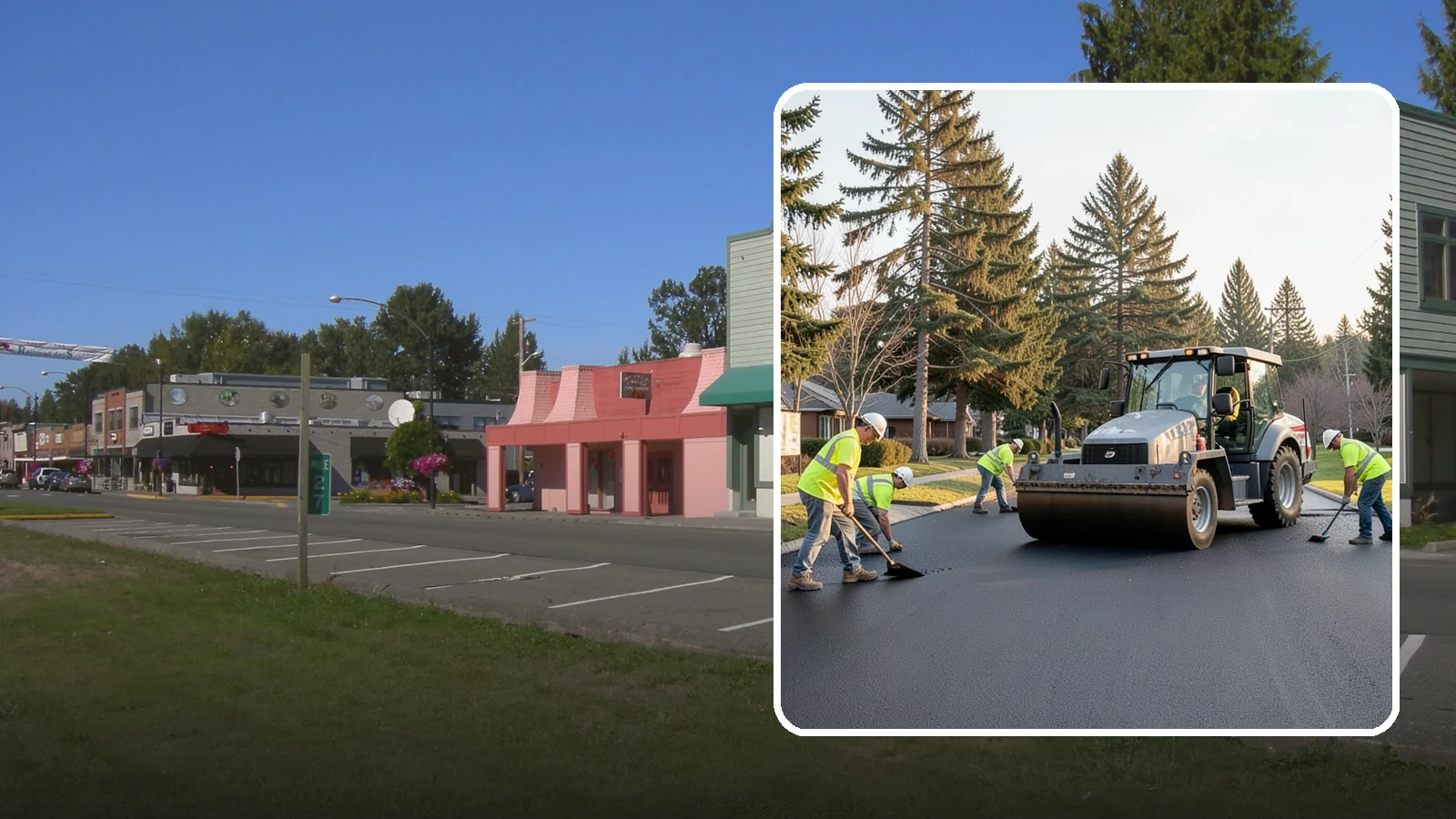 Asphalt Overlay in Snoqualmie, King County, WA - Asphalt overlays that extend pavement life across streets, lots, and trails without full reconstruction.