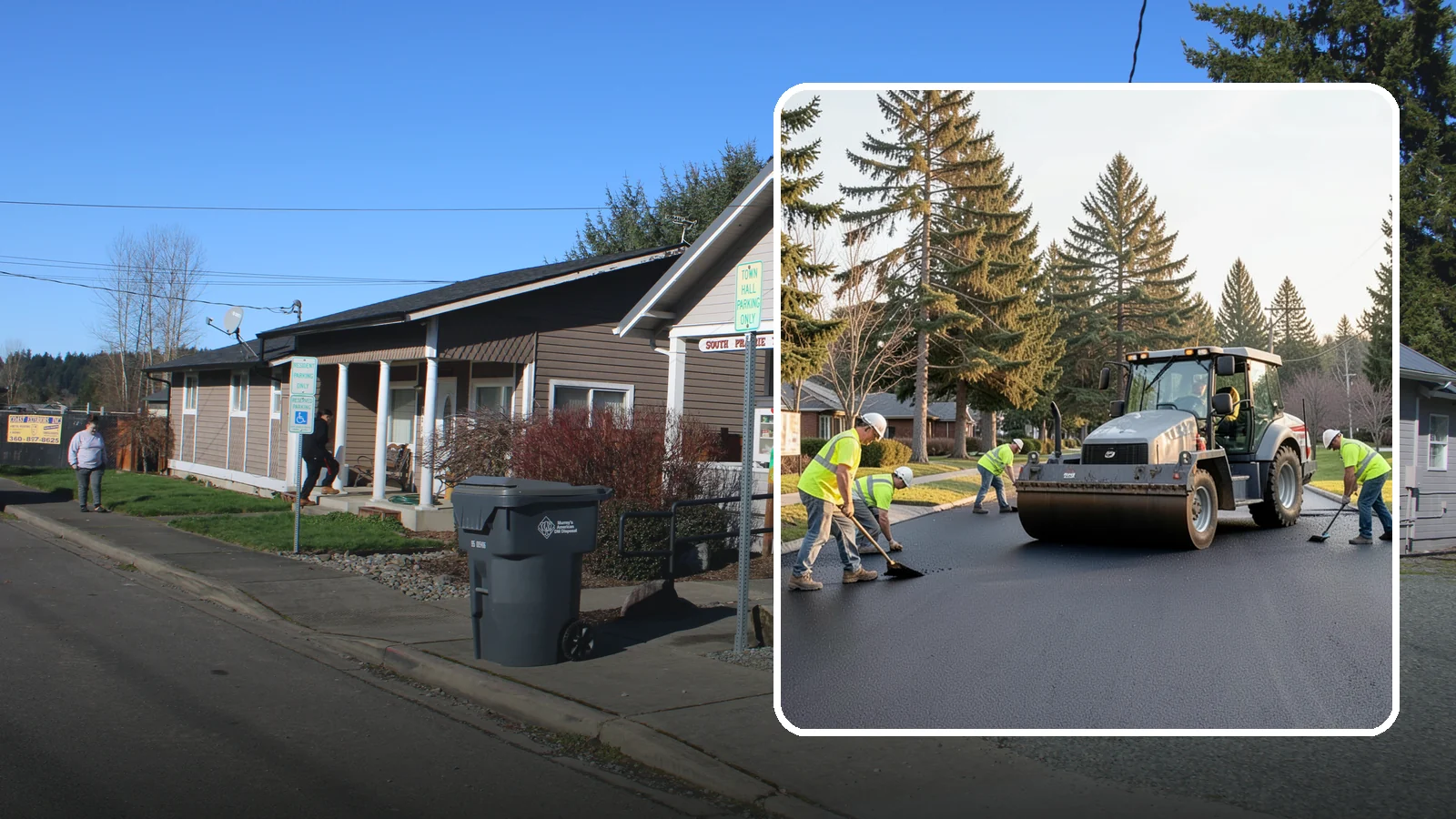 Asphalt Overlay in South Prairie, Pierce County, WA - Asphalt overlays that extend pavement life across streets, lots, and trails without full reconstruction.