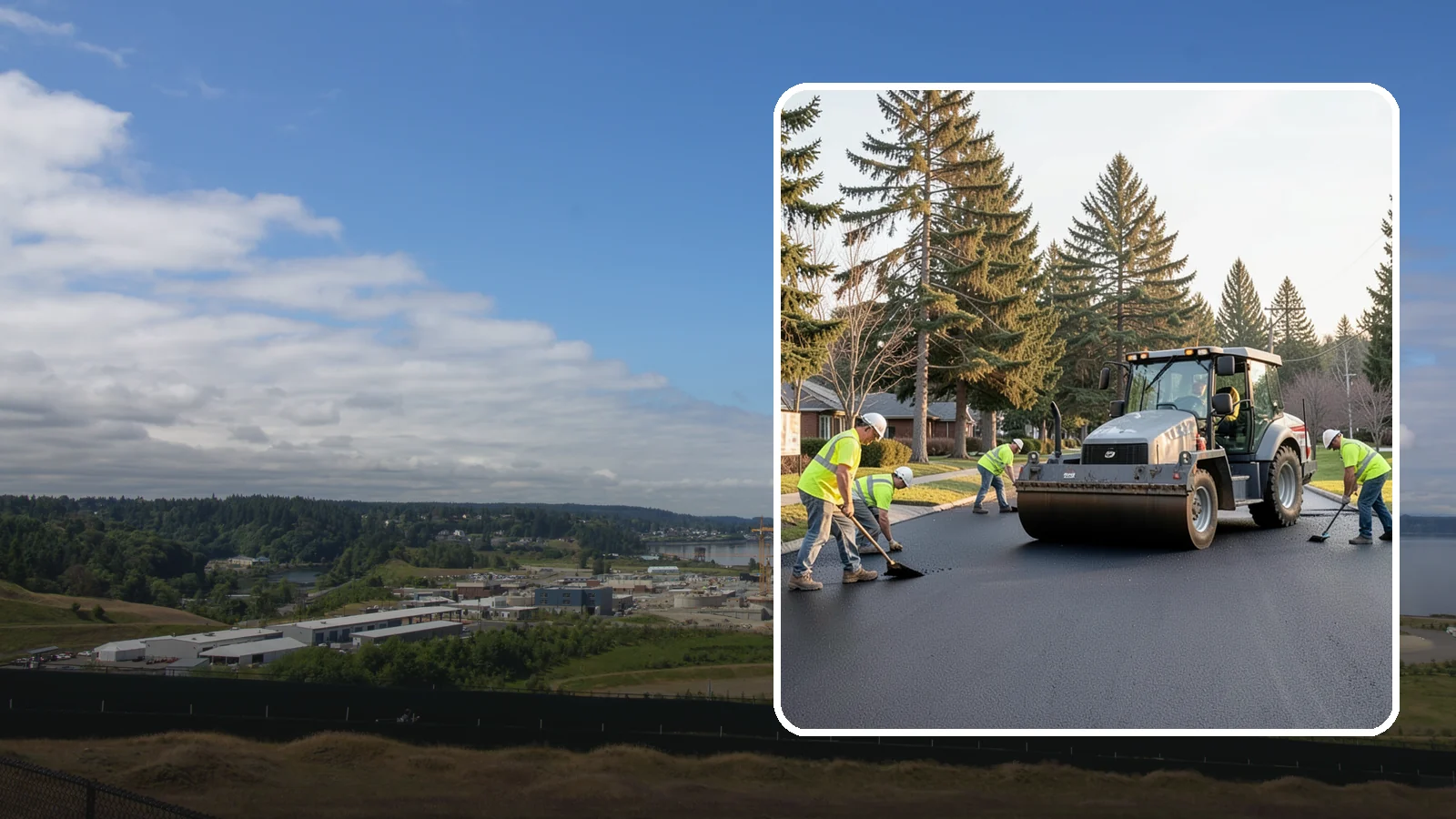 Asphalt Overlay in University Place, Pierce County, WA - Asphalt overlays that extend pavement life across streets, lots, and trails without full reconstruction.