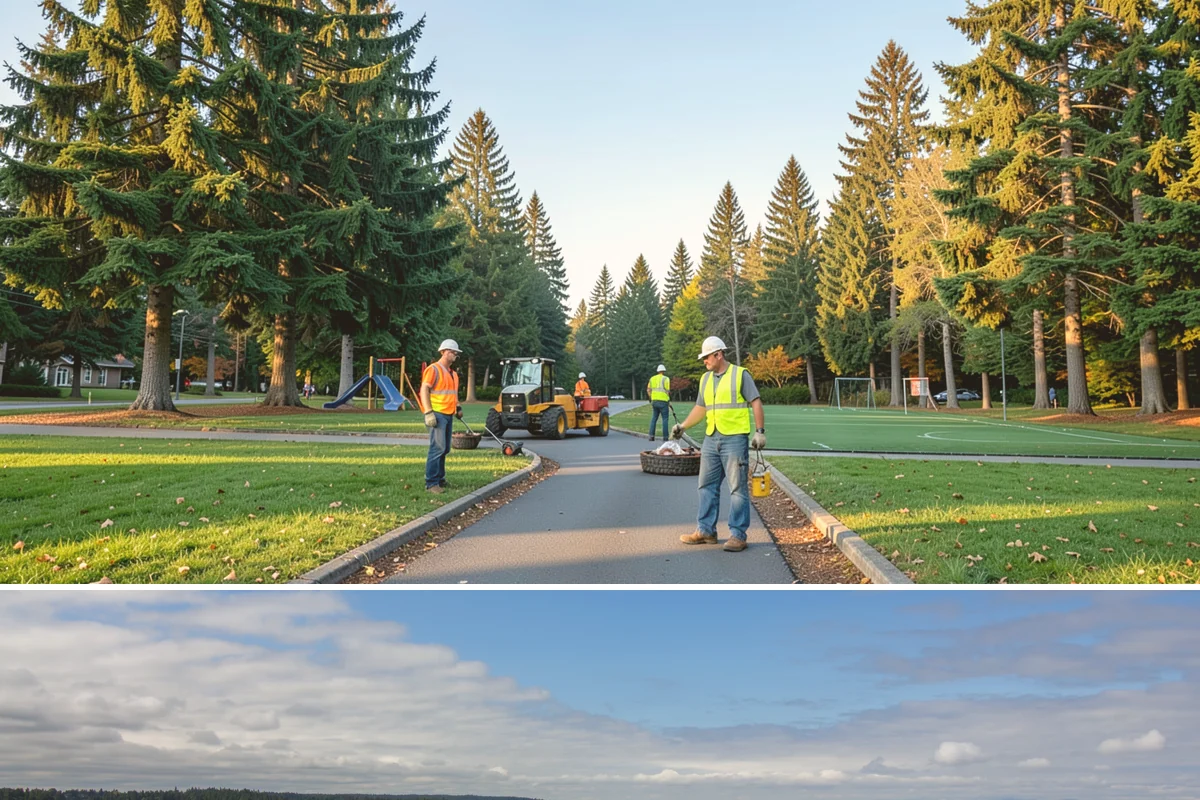 Asphalt Overlay in University Place, Pierce County, WA - Overlays are a summer operation, scheduled when sustained dry, warm weather allows proper compaction and bonding.