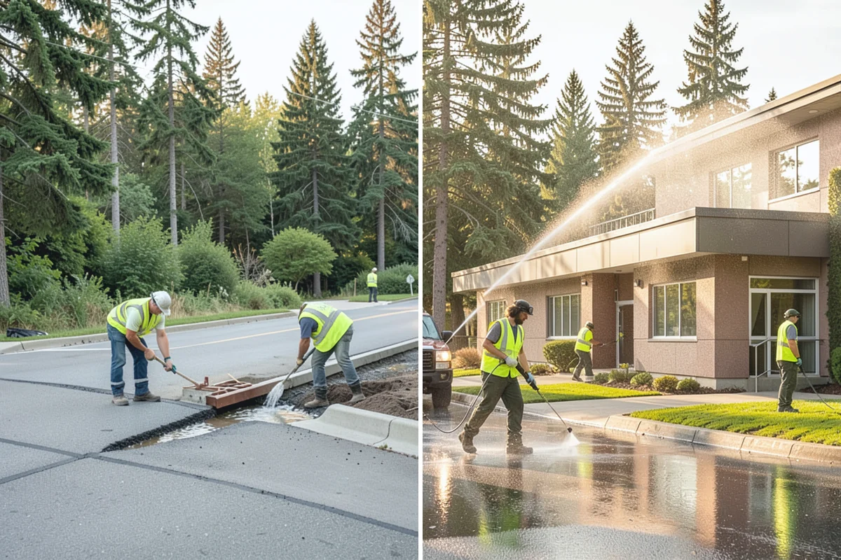 Asphalt Patching in Des Moines, King County, WA - Mark and saw-cut the failed area to square edges