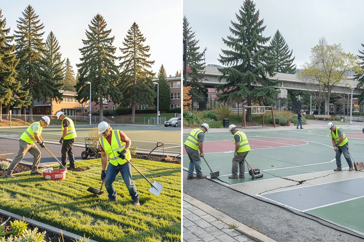 Asphalt Patching in Redmond, King County, WA - Mark and saw-cut the failed area to square edges