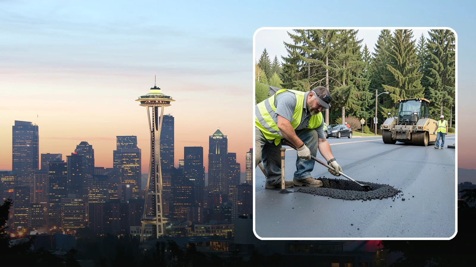 Asphalt Patching in Seattle, King County, WA - Durable asphalt patching that restores failed pavement sections, utility cuts, and localized potholes.