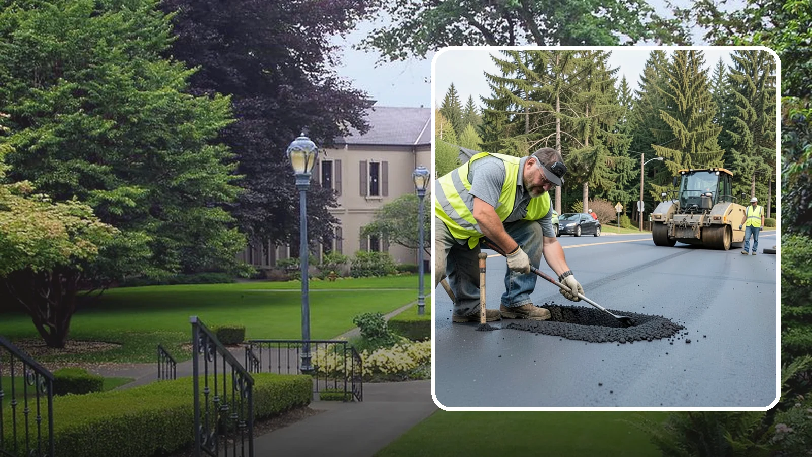 Asphalt Patching in Woodinville, King County, WA - Durable asphalt patching that restores failed pavement sections, utility cuts, and localized potholes.