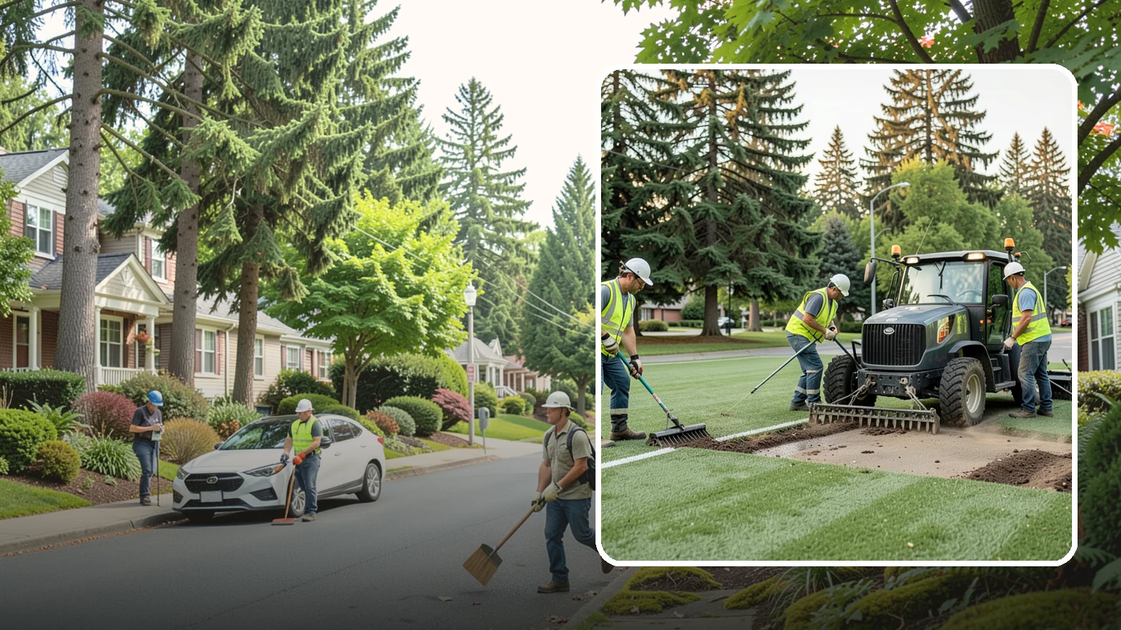Athletic Field Aeration in Beaux Arts Village, King County, WA - Core and solid-tine aeration that relieves compaction and improves drainage on heavily used sports fields.