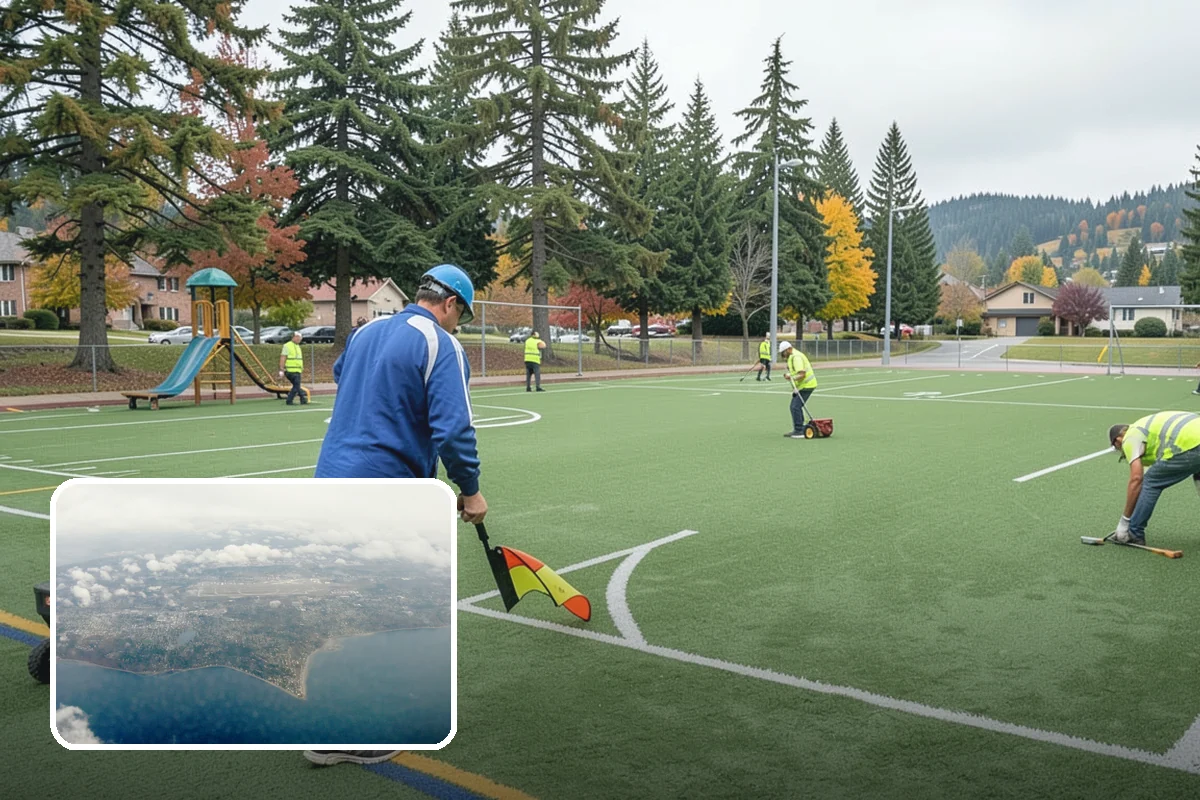 Athletic Field Aeration in Burien, King County, WA - Reduced compaction that improves footing and turf health