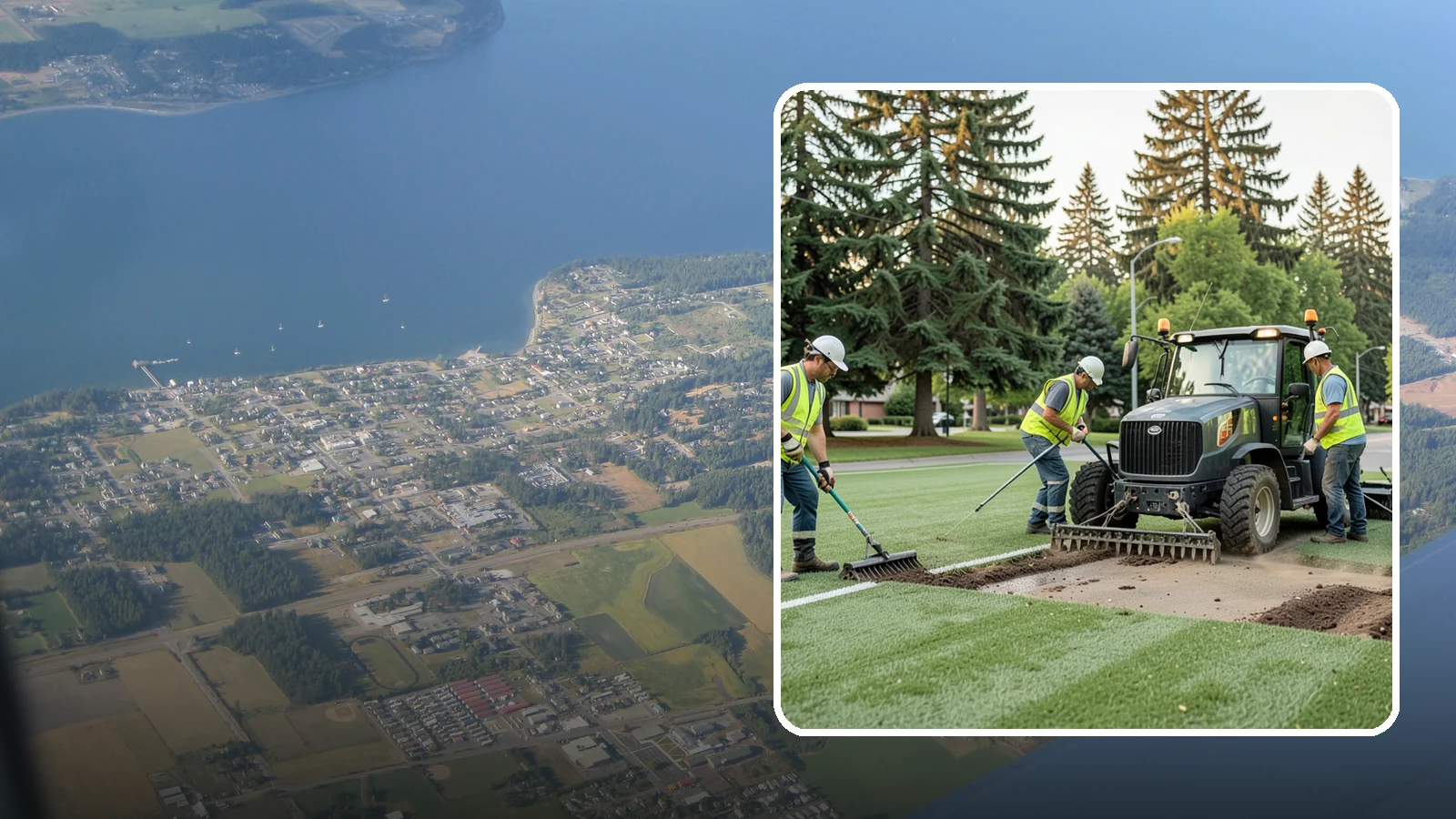 Athletic Field Aeration in Coupeville, Island County, WA - Core and solid-tine aeration that relieves compaction and improves drainage on heavily used sports fields.