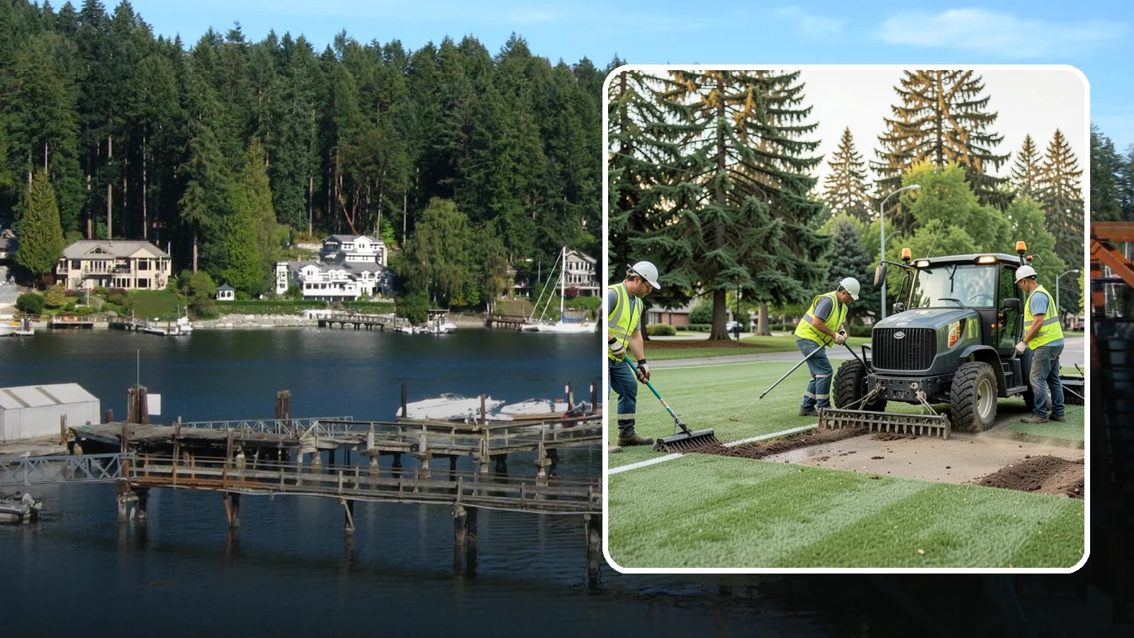 Athletic Field Aeration in Gig Harbor, Pierce County, WA - Core and solid-tine aeration that relieves compaction and improves drainage on heavily used sports fields.