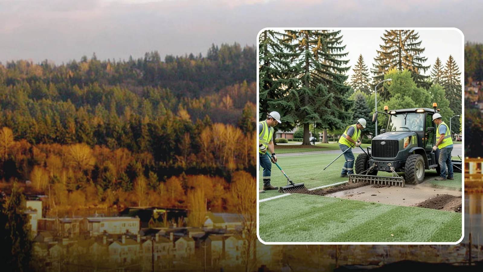 Athletic Field Aeration in Kenmore, King County, WA - Core and solid-tine aeration that relieves compaction and improves drainage on heavily used sports fields.