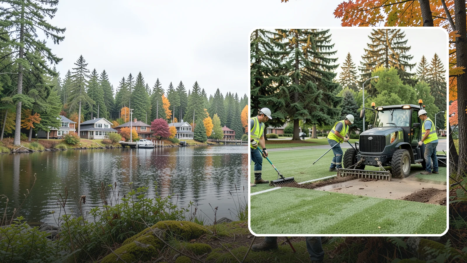 Athletic Field Aeration in La Conner, Skagit County, WA - Core and solid-tine aeration that relieves compaction and improves drainage on heavily used sports fields.