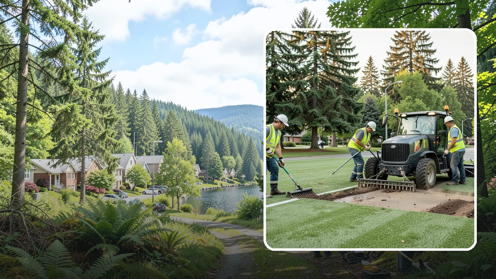 Athletic Field Aeration in Lake Forest Park, King County, WA - Core and solid-tine aeration that relieves compaction and improves drainage on heavily used sports fields.