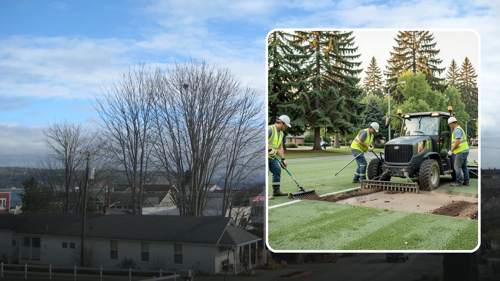 Athletic Field Aeration in Langley, Island County, WA - Core and solid-tine aeration that relieves compaction and improves drainage on heavily used sports fields.