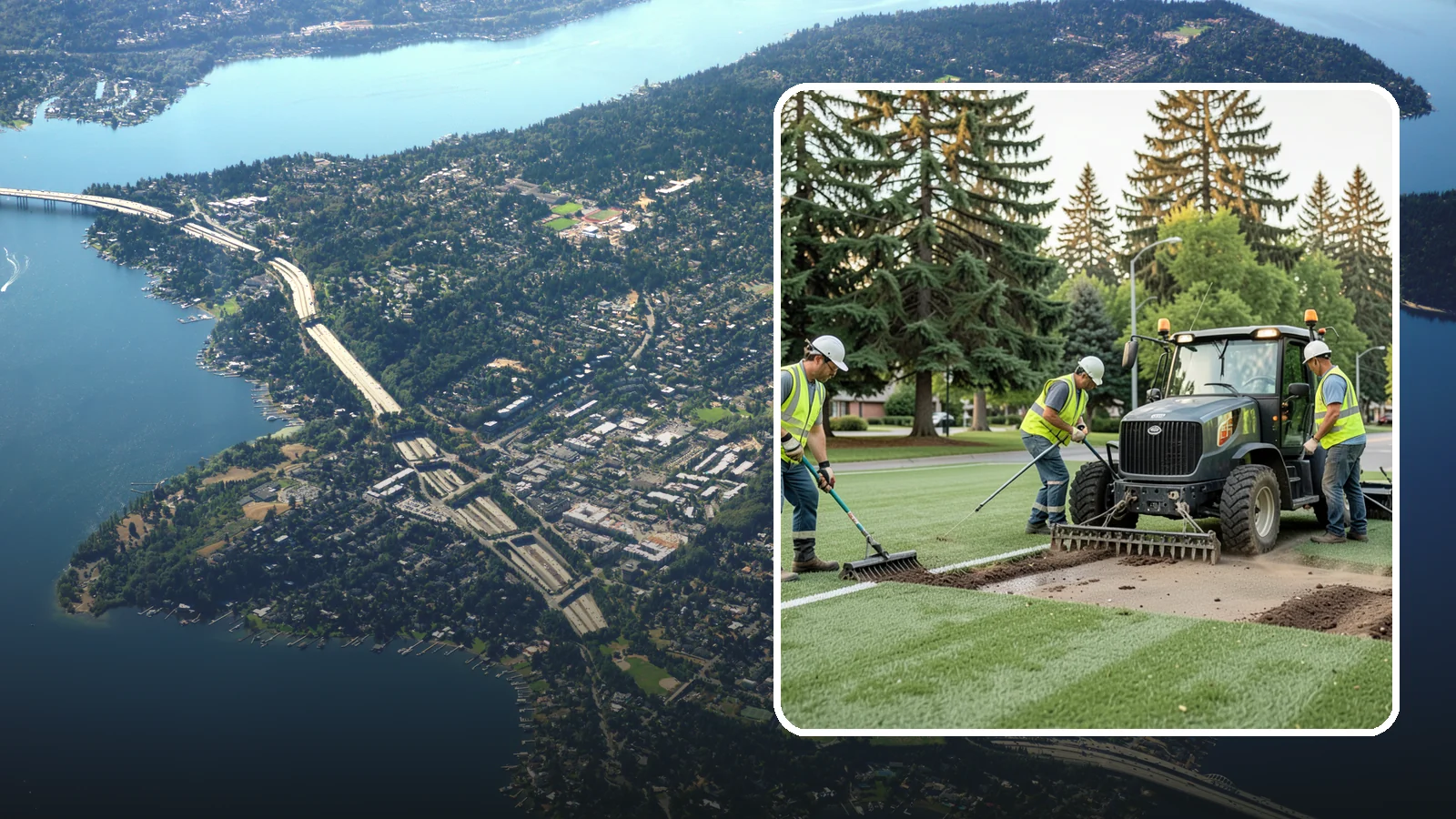 Athletic Field Aeration in Mercer Island, King County, WA - Core and solid-tine aeration that relieves compaction and improves drainage on heavily used sports fields.