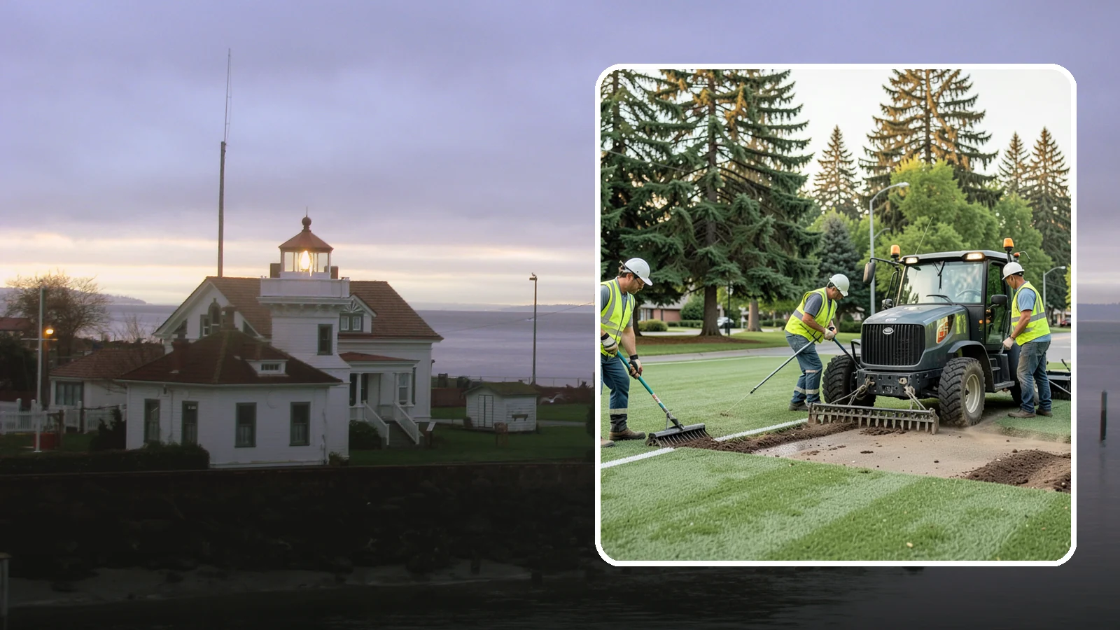 Athletic Field Aeration in Mukilteo, Snohomish County, WA - Core and solid-tine aeration that relieves compaction and improves drainage on heavily used sports fields.