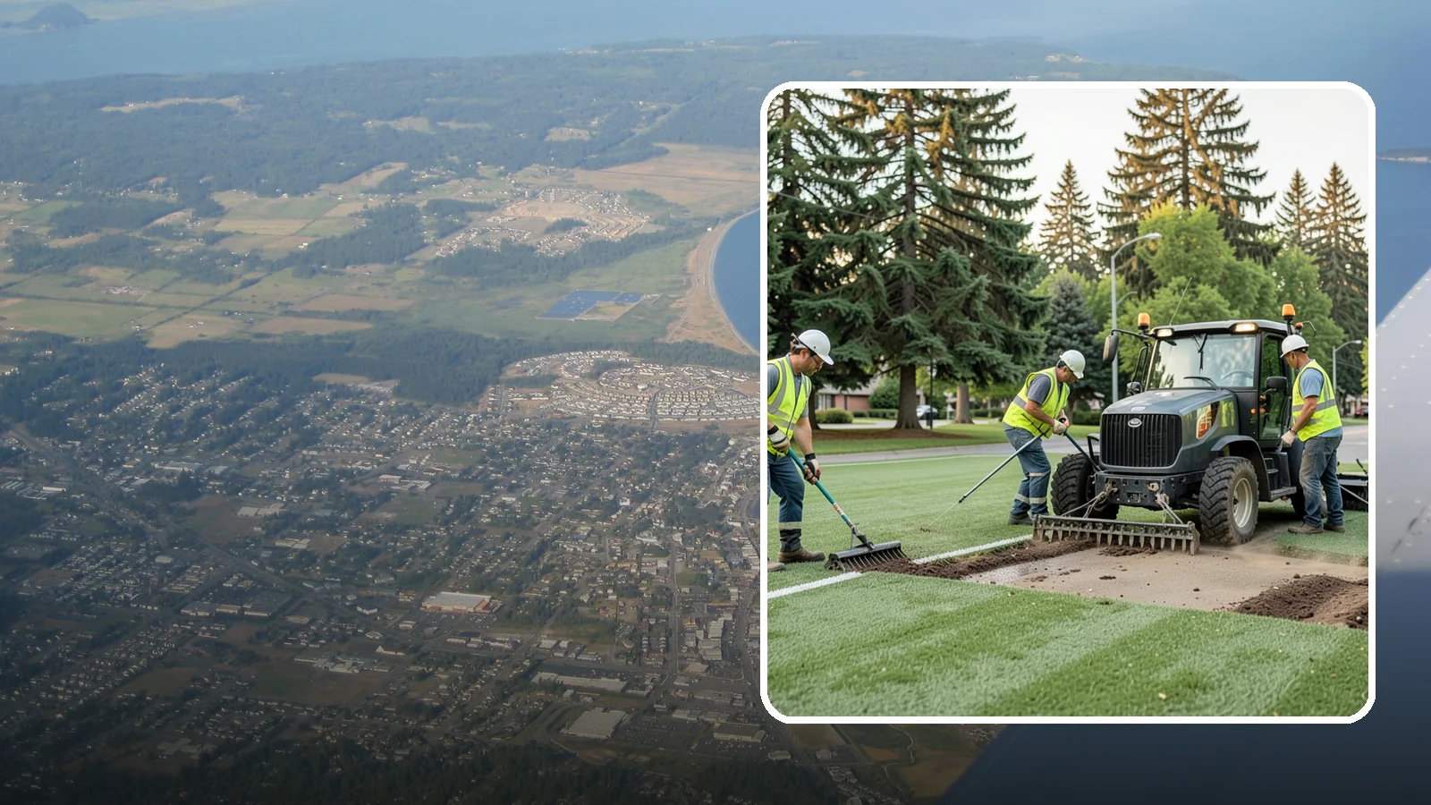 Athletic Field Aeration in Oak Harbor, Island County, WA - Core and solid-tine aeration that relieves compaction and improves drainage on heavily used sports fields.