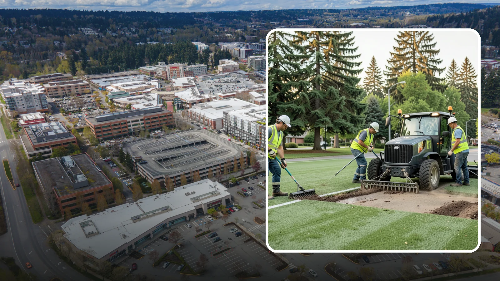 Athletic Field Aeration in Redmond, King County, WA - Core and solid-tine aeration that relieves compaction and improves drainage on heavily used sports fields.