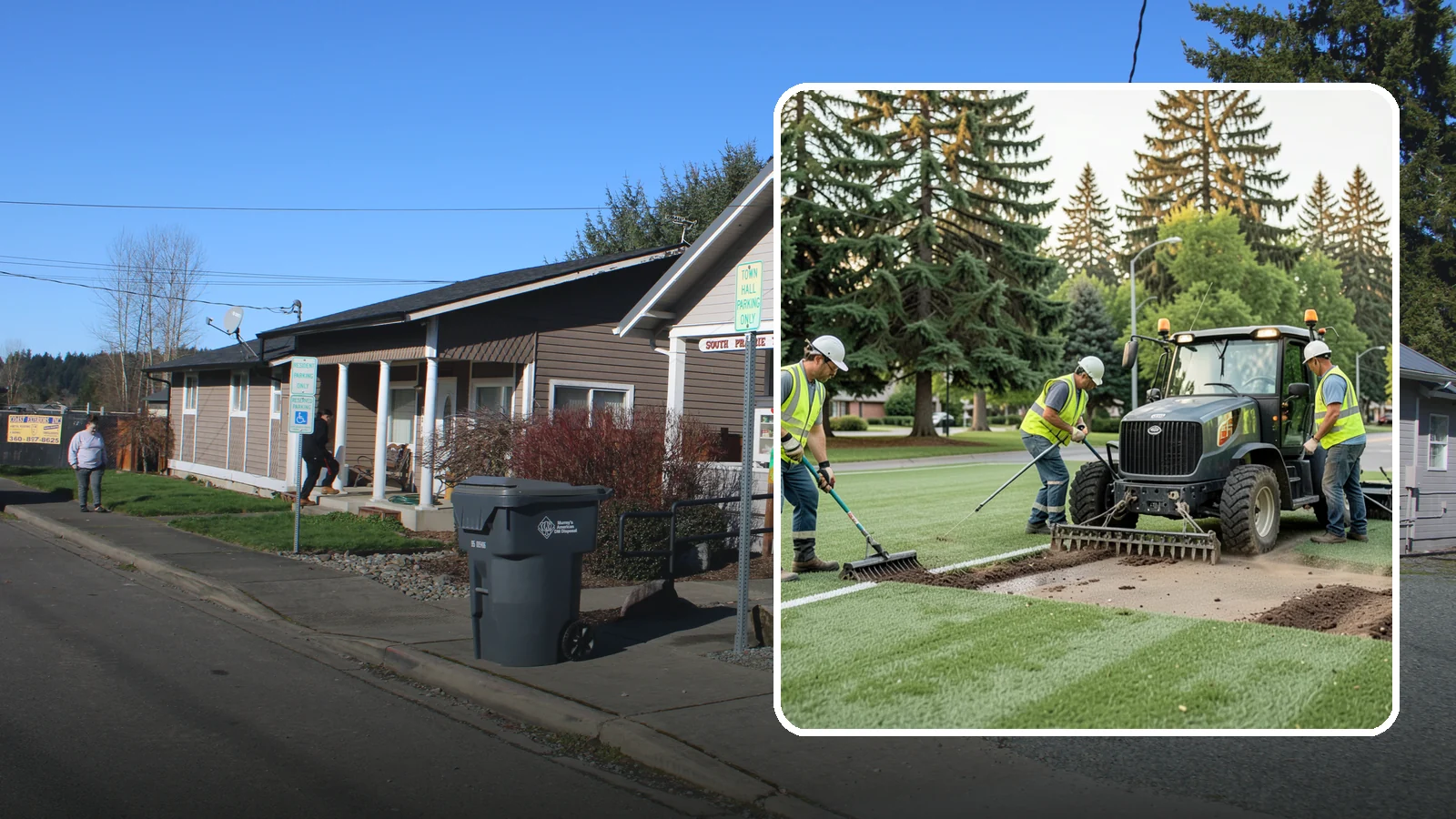 Athletic Field Aeration in South Prairie, Pierce County, WA - Core and solid-tine aeration that relieves compaction and improves drainage on heavily used sports fields.