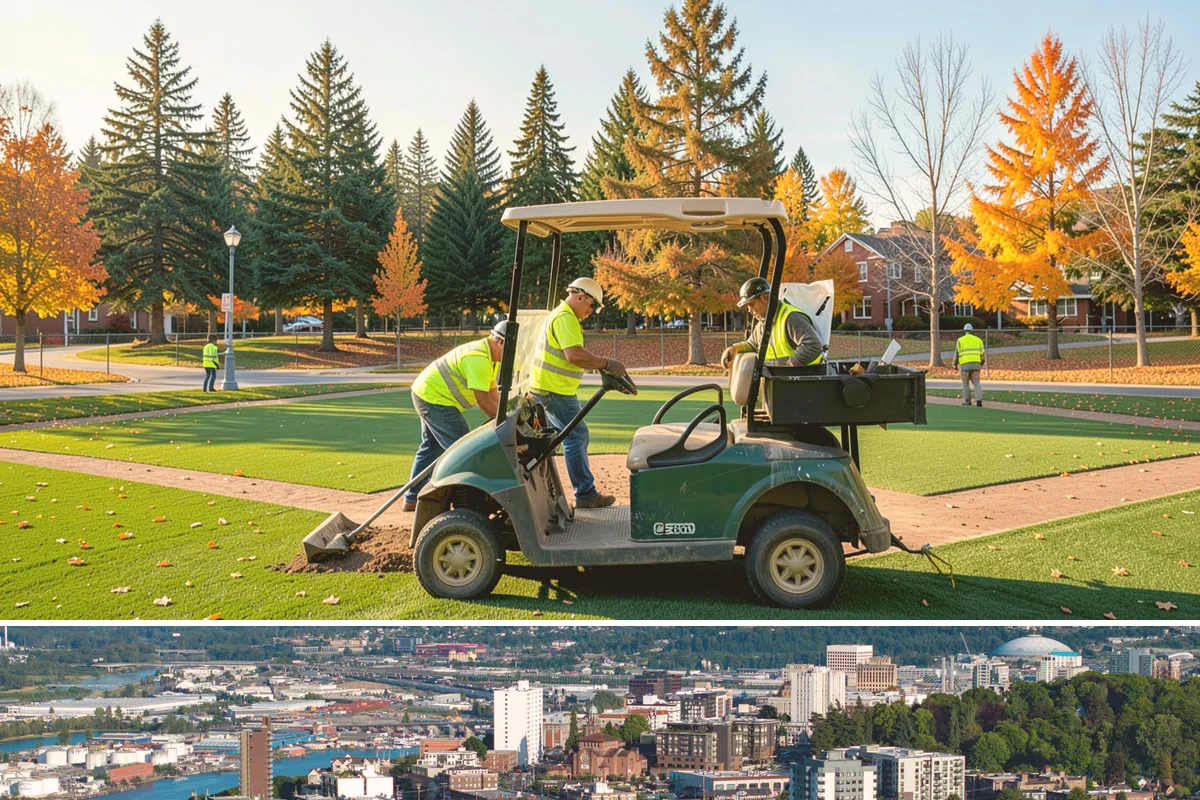 Athletic Field Aeration in Tacoma, Pierce County, WA - Aeration is best performed during spring and fall recovery windows in the cool-season growing period.
