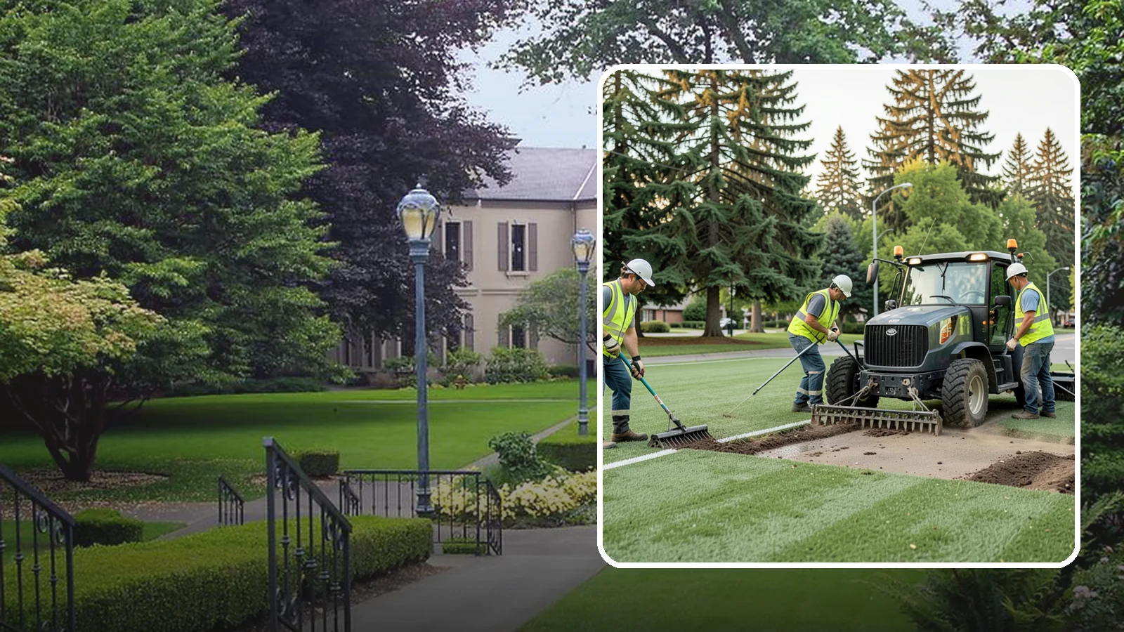 Athletic Field Aeration in Woodinville, King County, WA - Core and solid-tine aeration that relieves compaction and improves drainage on heavily used sports fields.