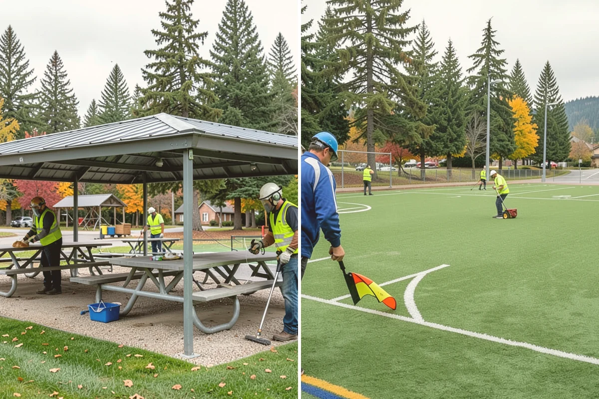 Athletic Field Fencing in Algona, King County, WA - Confirm field dimensions, sport standards, and layout