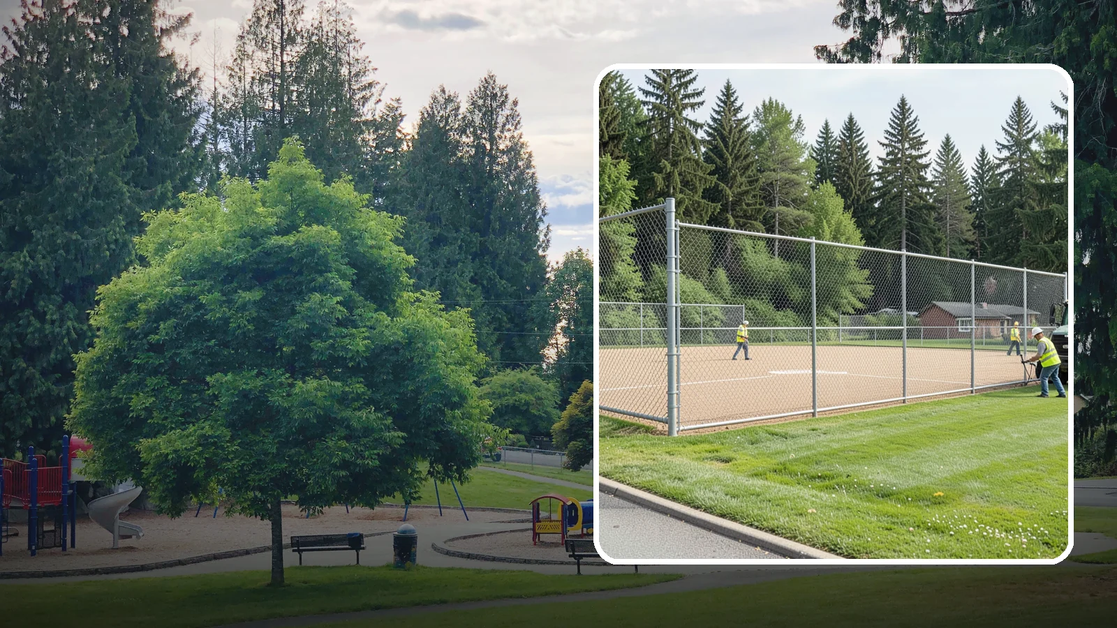 Athletic Field Fencing in Bonney Lake, Pierce County, WA - Install backstops, outfield fencing, and enclosures for ballfields and athletic facilities.