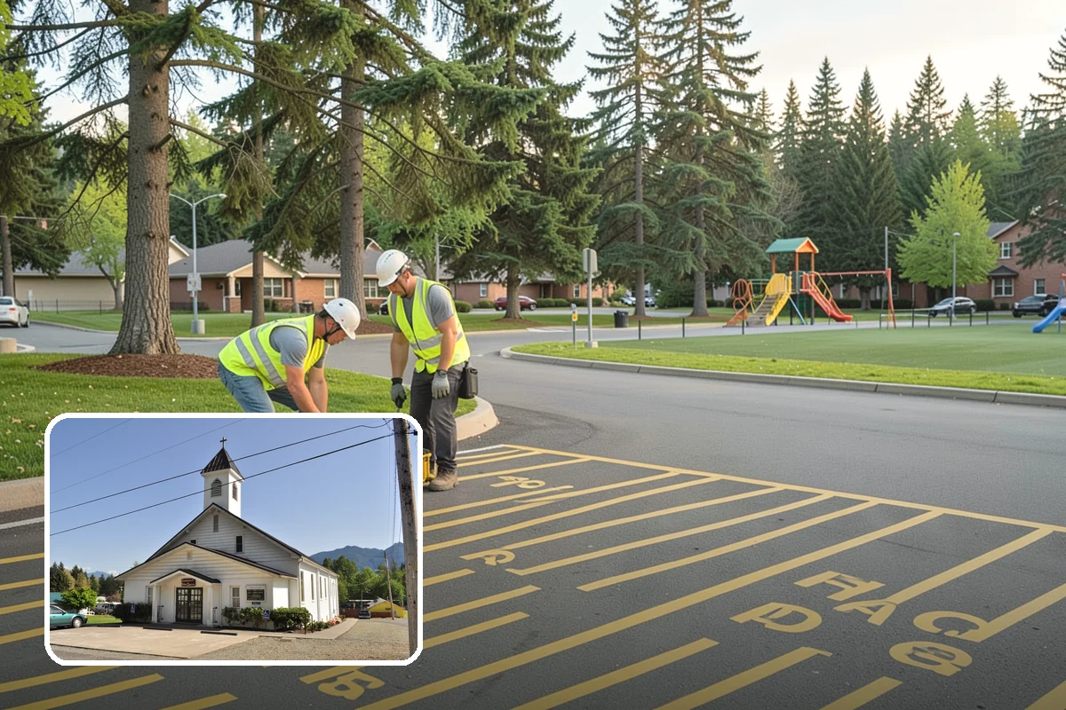 Athletic Field Fencing in Concrete, Skagit County, WA - Withstands ball impact and heavy league use