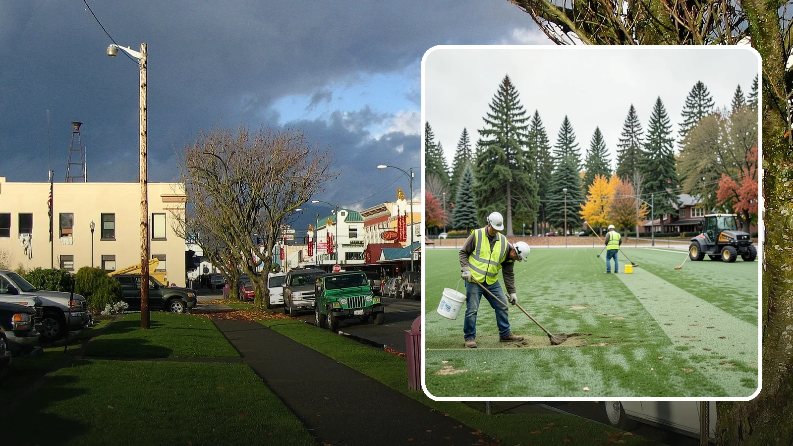 Athletic Field Overseeding in Arlington, Snohomish County, WA - Overseeding of worn sports turf that restores density, coverage, and durability on public athletic fields.