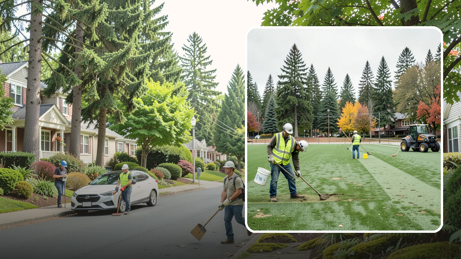 Athletic Field Overseeding in Beaux Arts Village, King County, WA - Overseeding of worn sports turf that restores density, coverage, and durability on public athletic fields.