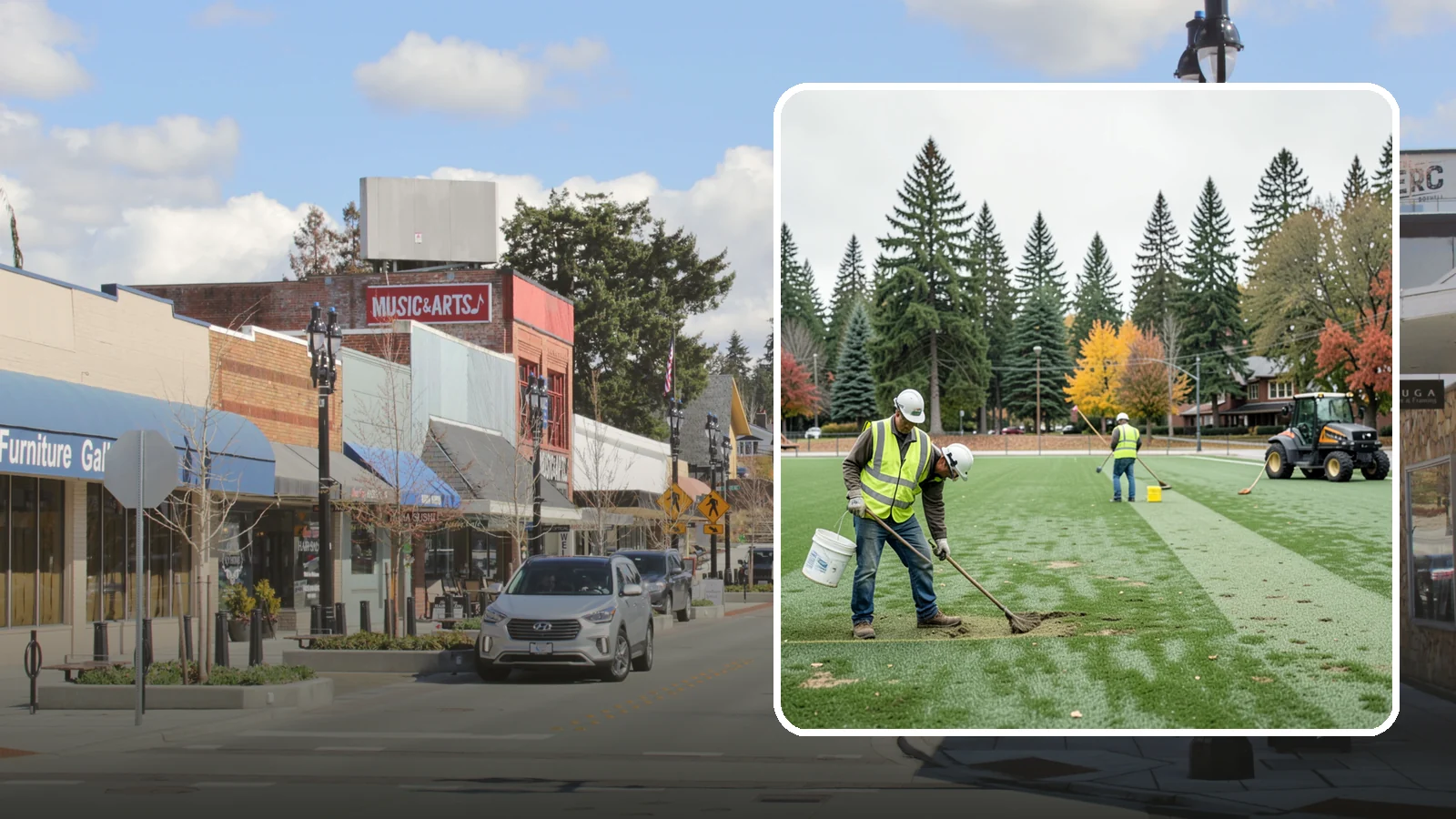 Athletic Field Overseeding in Bothell, King County, WA - Overseeding of worn sports turf that restores density, coverage, and durability on public athletic fields.