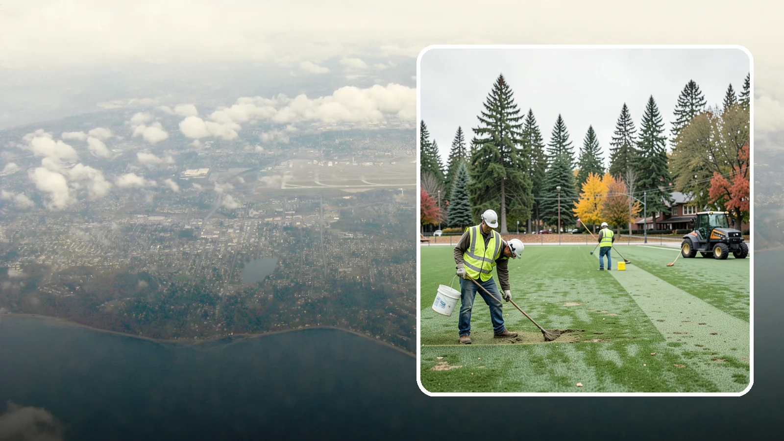 Athletic Field Overseeding in Burien, King County, WA - Overseeding of worn sports turf that restores density, coverage, and durability on public athletic fields.