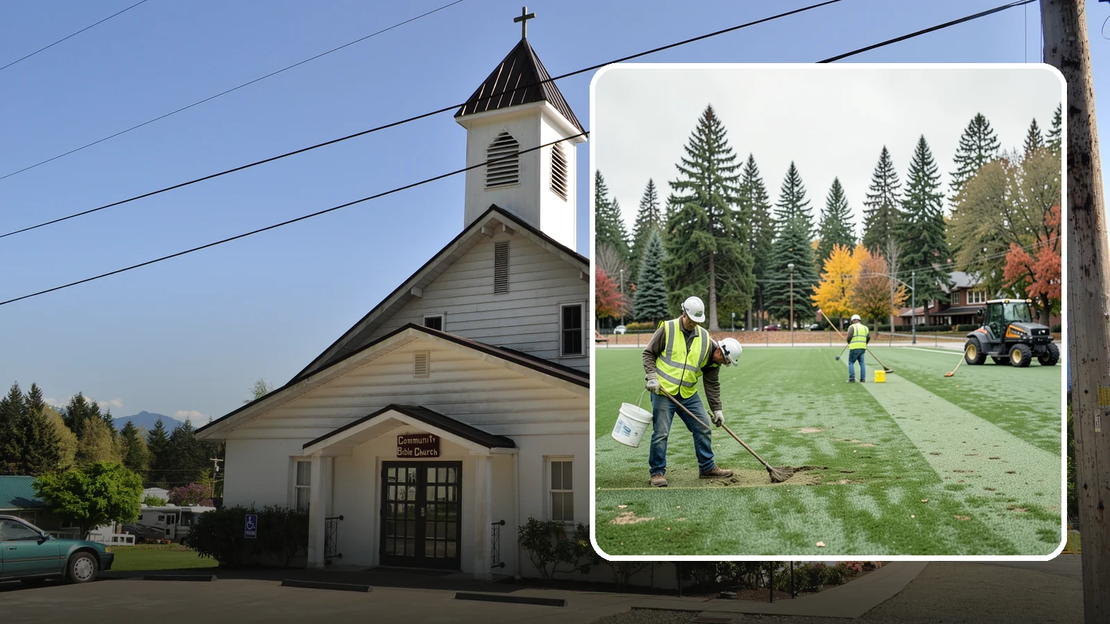 Athletic Field Overseeding in Concrete, Skagit County, WA - Overseeding of worn sports turf that restores density, coverage, and durability on public athletic fields.