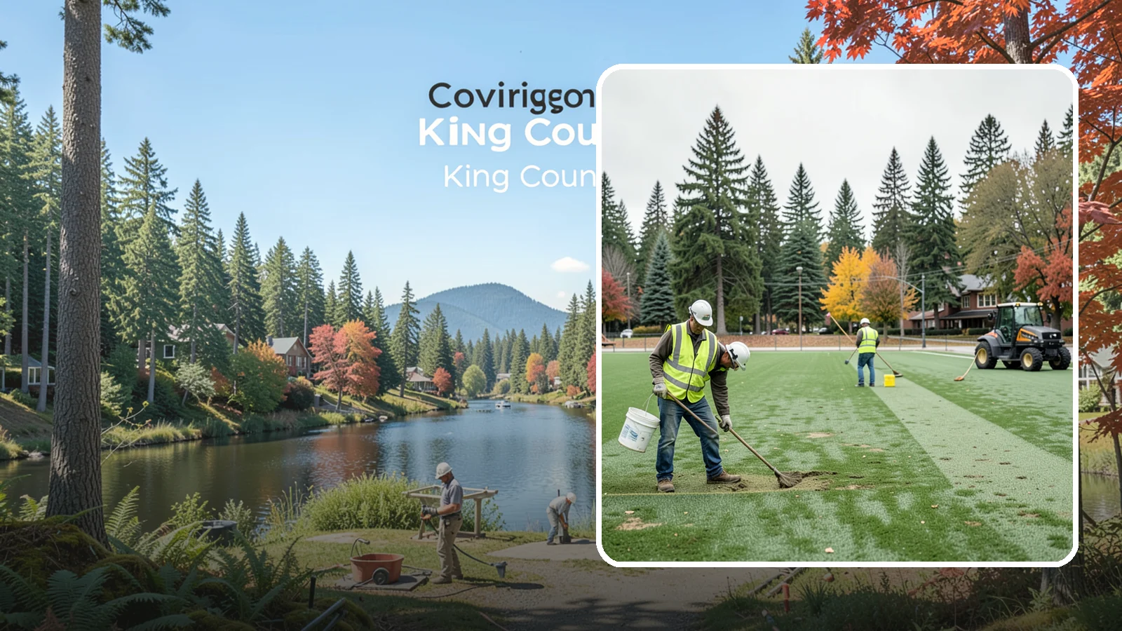 Athletic Field Overseeding in Covington, King County, WA - Overseeding of worn sports turf that restores density, coverage, and durability on public athletic fields.