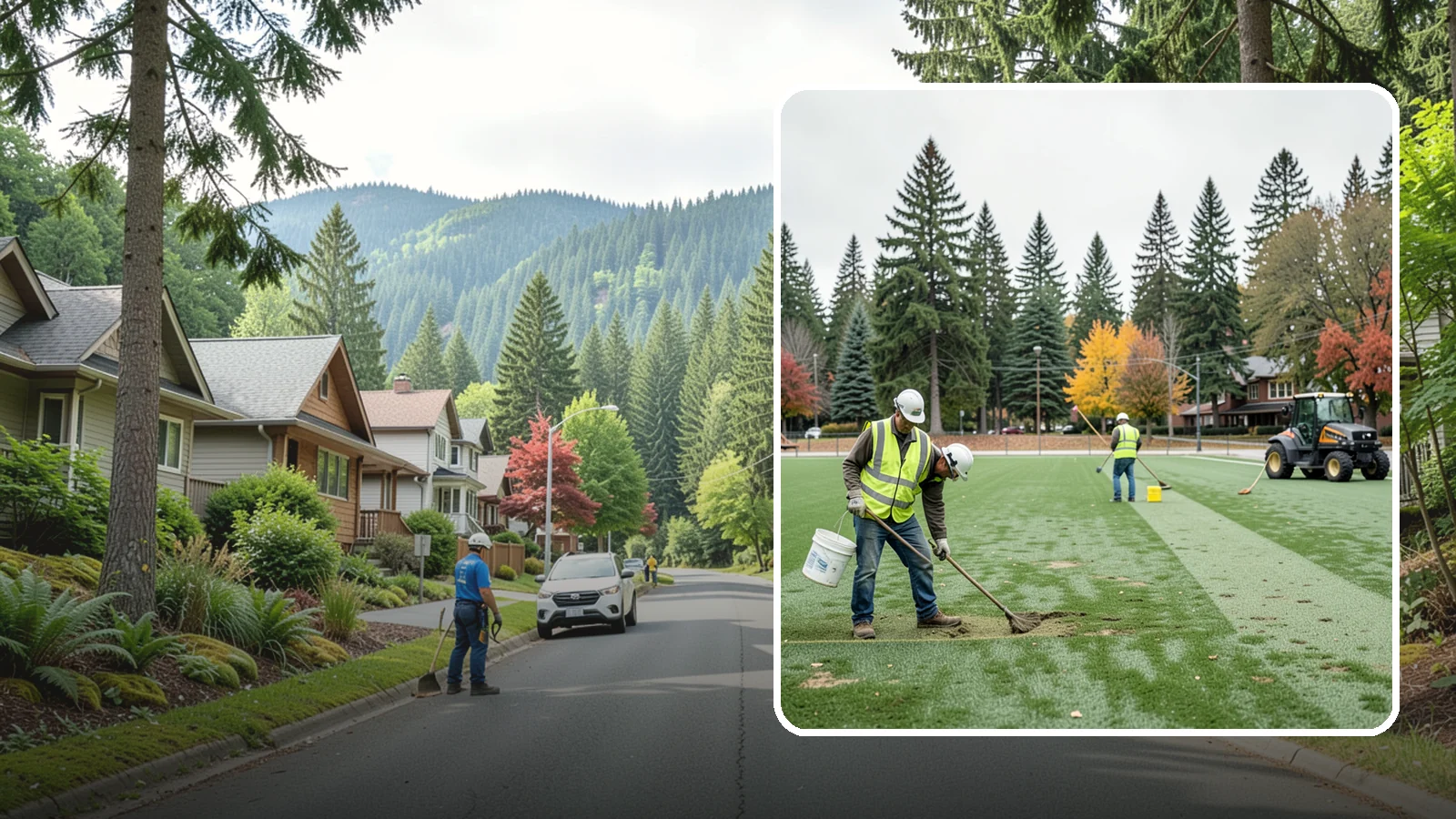 Athletic Field Overseeding in Darrington, Snohomish County, WA - Overseeding of worn sports turf that restores density, coverage, and durability on public athletic fields.