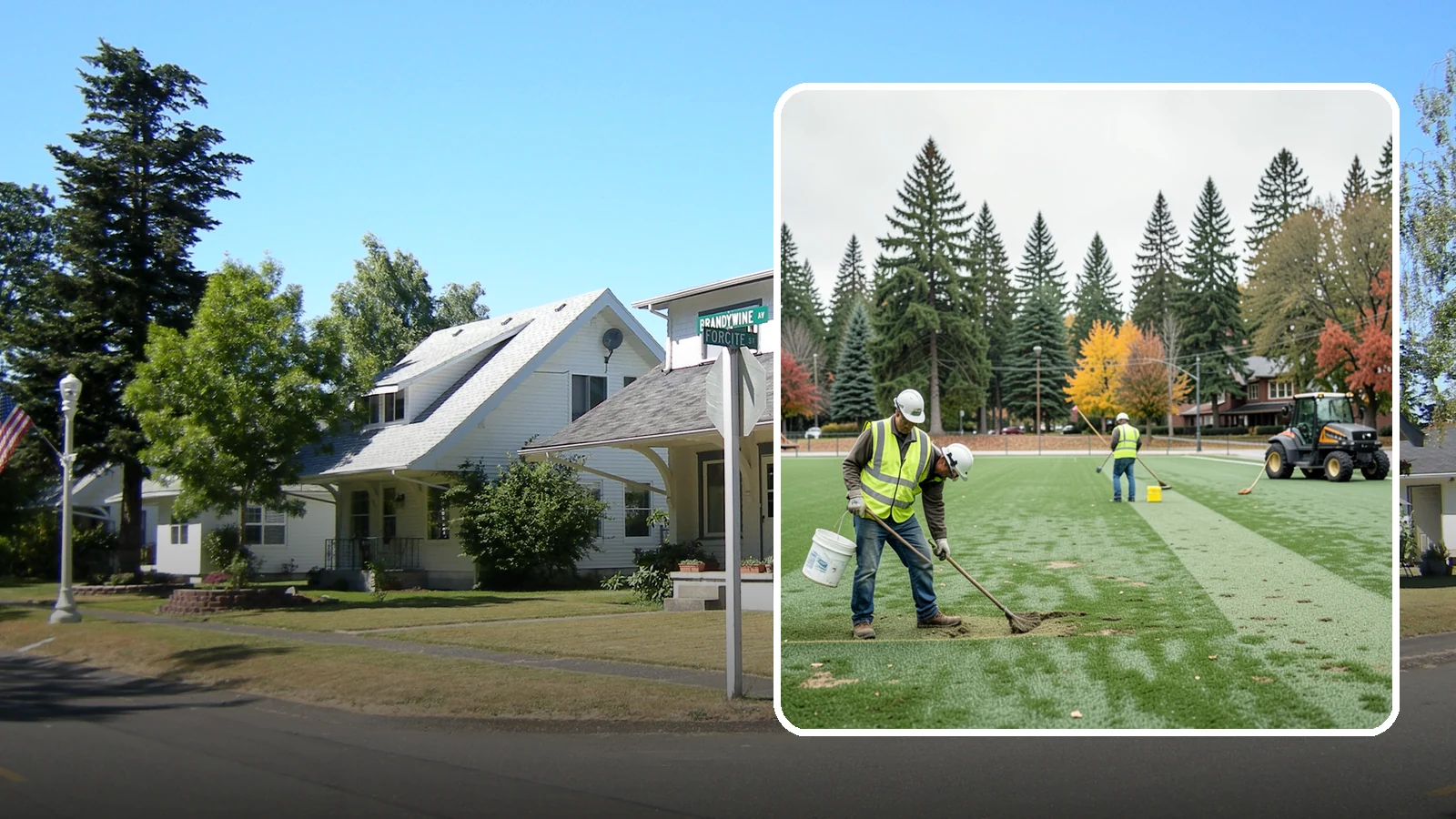 Athletic Field Overseeding in DuPont, Pierce County, WA - Overseeding of worn sports turf that restores density, coverage, and durability on public athletic fields.