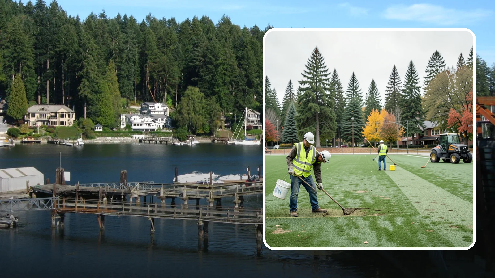 Athletic Field Overseeding in Gig Harbor, Pierce County, WA - Overseeding of worn sports turf that restores density, coverage, and durability on public athletic fields.