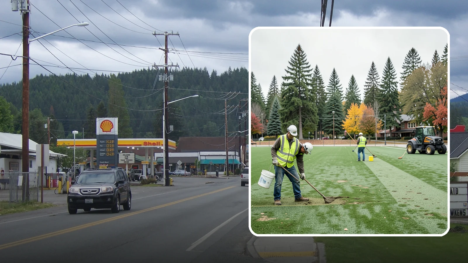 Athletic Field Overseeding in Granite Falls, Snohomish County, WA - Overseeding of worn sports turf that restores density, coverage, and durability on public athletic fields.
