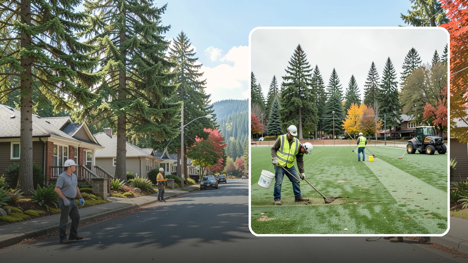 Athletic Field Overseeding in Hunts Point, King County, WA - Overseeding of worn sports turf that restores density, coverage, and durability on public athletic fields.