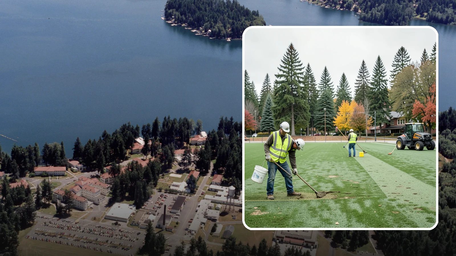 Athletic Field Overseeding in Lakewood, Pierce County, WA - Overseeding of worn sports turf that restores density, coverage, and durability on public athletic fields.