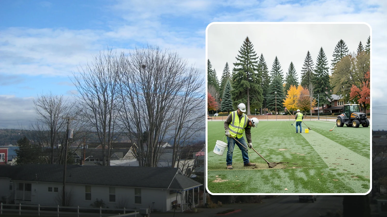 Athletic Field Overseeding in Langley, Island County, WA - Overseeding of worn sports turf that restores density, coverage, and durability on public athletic fields.