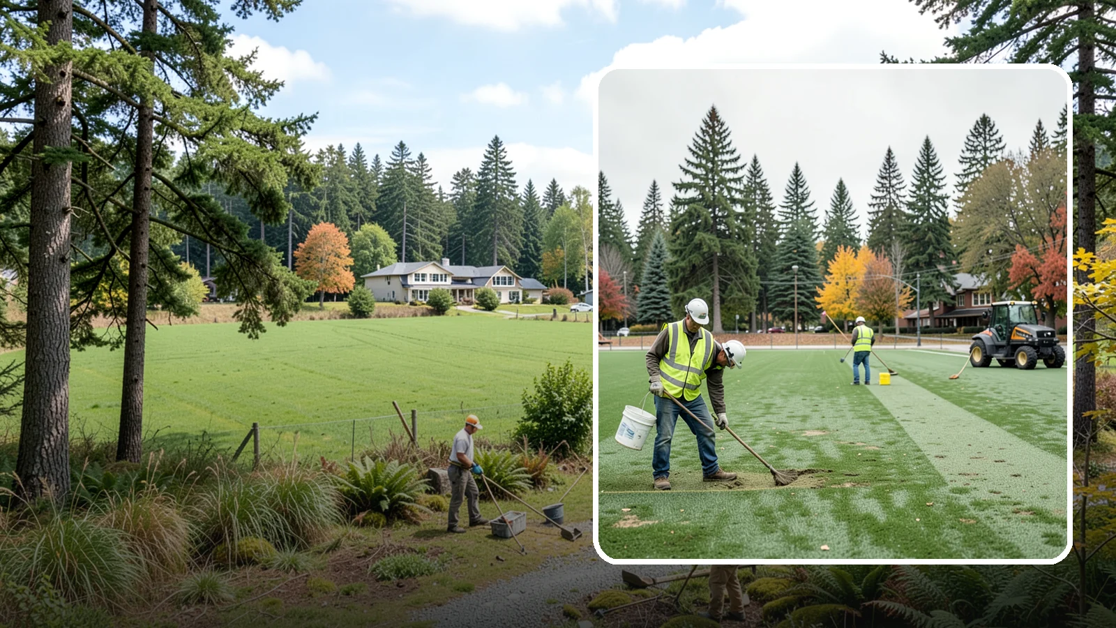 Athletic Field Overseeding in Lyman, Skagit County, WA - Overseeding of worn sports turf that restores density, coverage, and durability on public athletic fields.