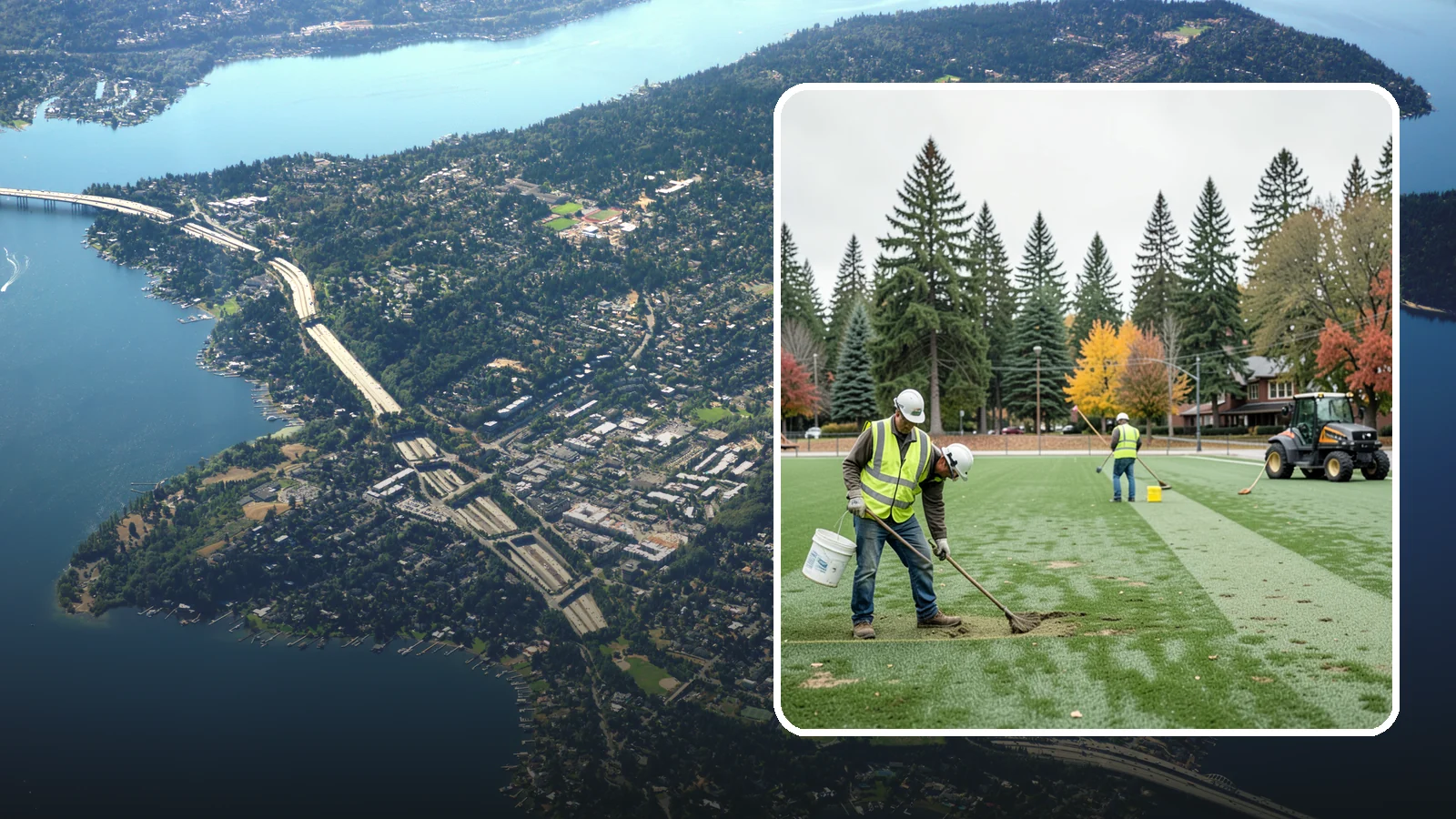Athletic Field Overseeding in Mercer Island, King County, WA - Overseeding of worn sports turf that restores density, coverage, and durability on public athletic fields.