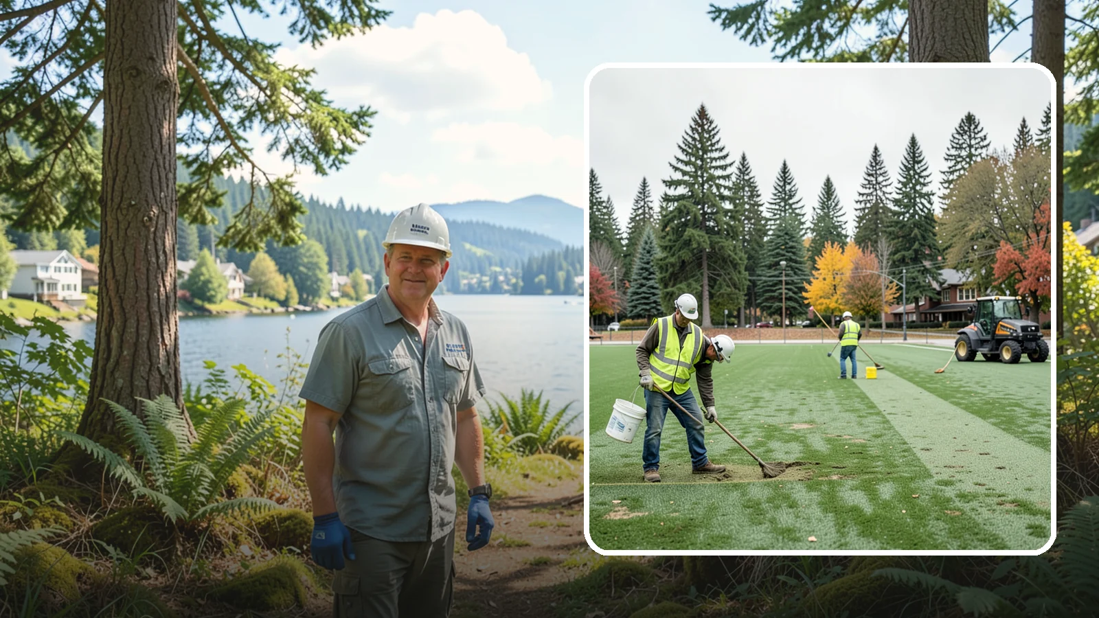 Athletic Field Overseeding in Milton, King County, WA - Overseeding of worn sports turf that restores density, coverage, and durability on public athletic fields.