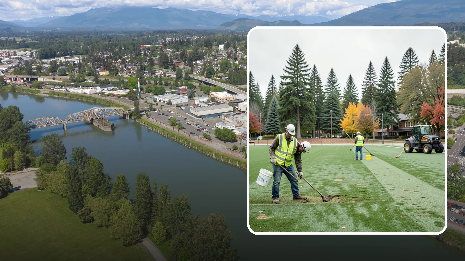 Athletic Field Overseeding in Mount Vernon, Skagit County, WA - Overseeding of worn sports turf that restores density, coverage, and durability on public athletic fields.