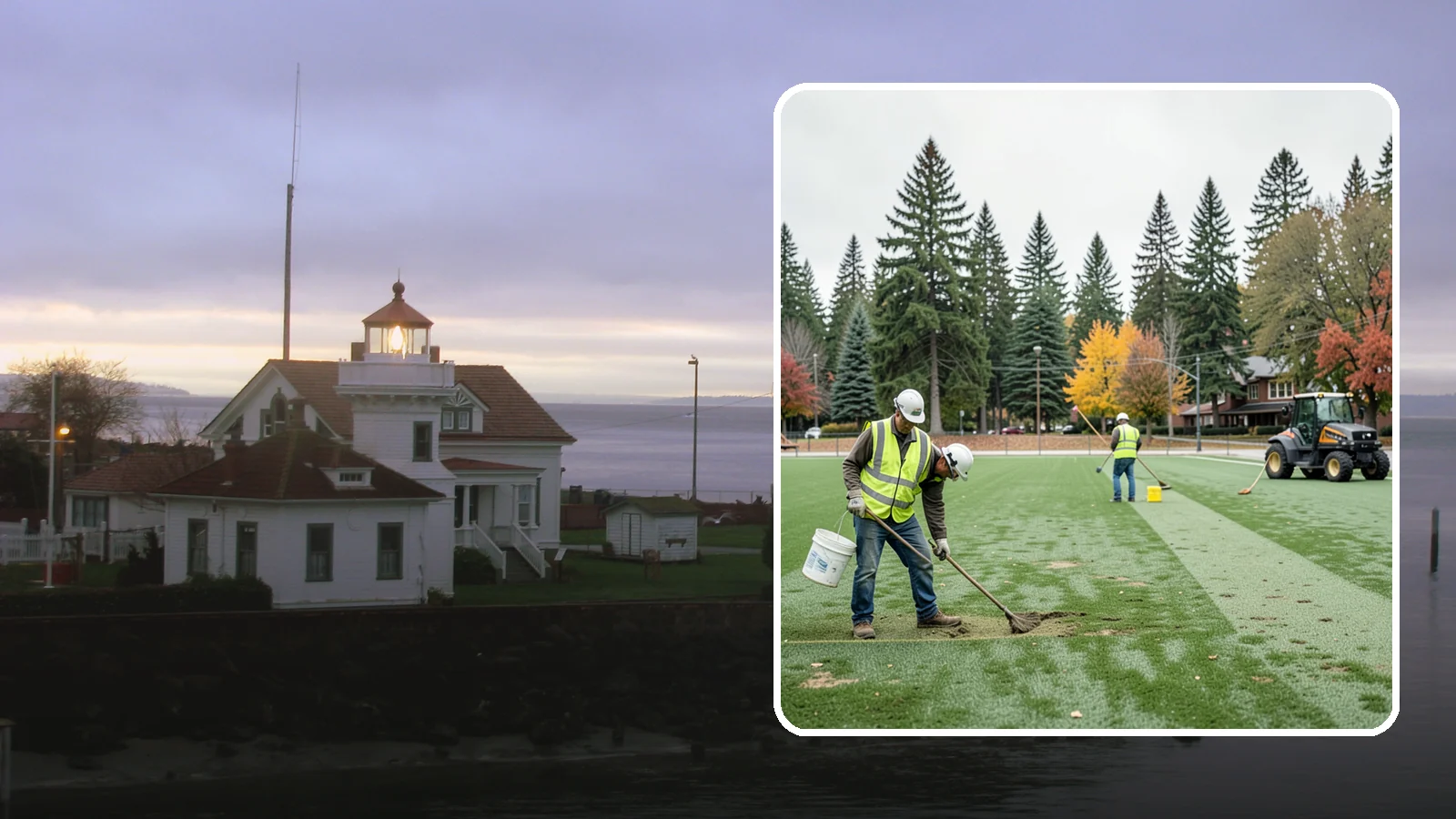 Athletic Field Overseeding in Mukilteo, Snohomish County, WA - Overseeding of worn sports turf that restores density, coverage, and durability on public athletic fields.