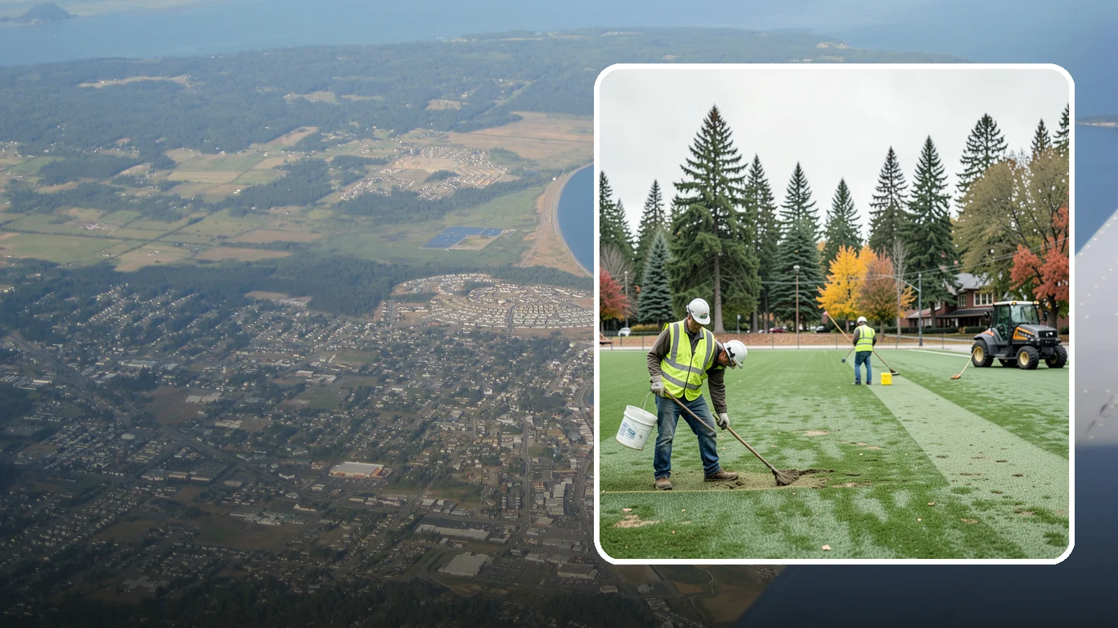 Athletic Field Overseeding in Oak Harbor, Island County, WA - Overseeding of worn sports turf that restores density, coverage, and durability on public athletic fields.