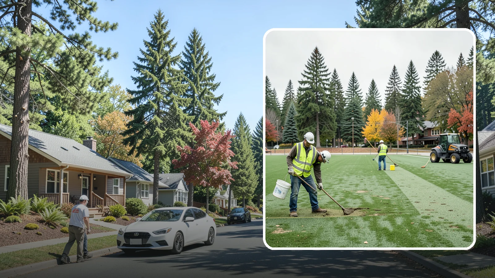 Athletic Field Overseeding in Orting, Pierce County, WA - Overseeding of worn sports turf that restores density, coverage, and durability on public athletic fields.