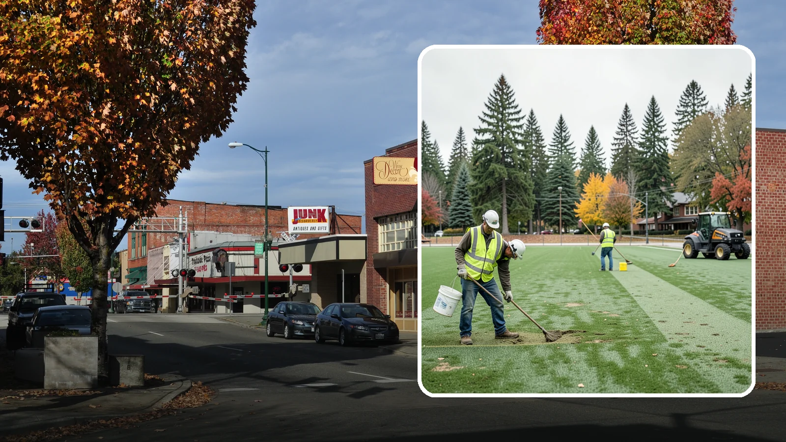 Athletic Field Overseeding in Puyallup, Pierce County, WA - Overseeding of worn sports turf that restores density, coverage, and durability on public athletic fields.